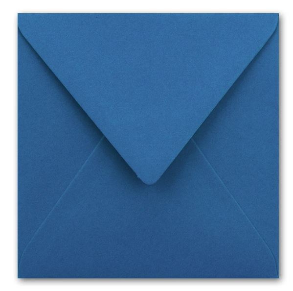 Briefumschlag 15,5 x 15,5 cm royalblau, nassklebend, quadratisch ohne Fenster