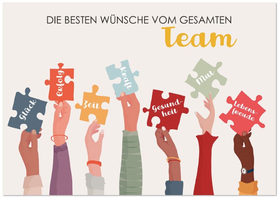 Firmenglückwunschkarte "Gemeinsam stark" mit besten Wünschen vom gesamten Team