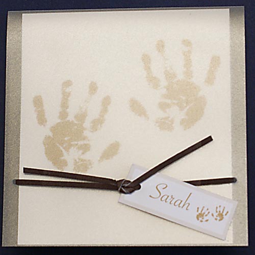 Geburtskarte / Taufkarte bm58858fr 12x12 cm Händeabdruck