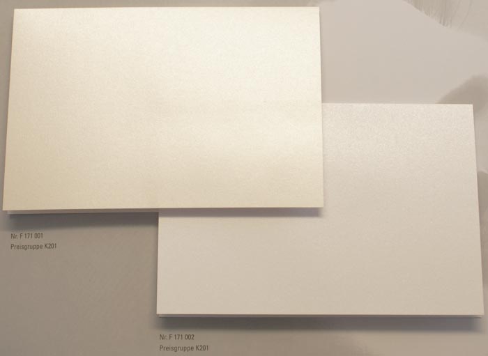 Blankokarte 17x11,5 cm creme metallic mit metallic Briefumschlag