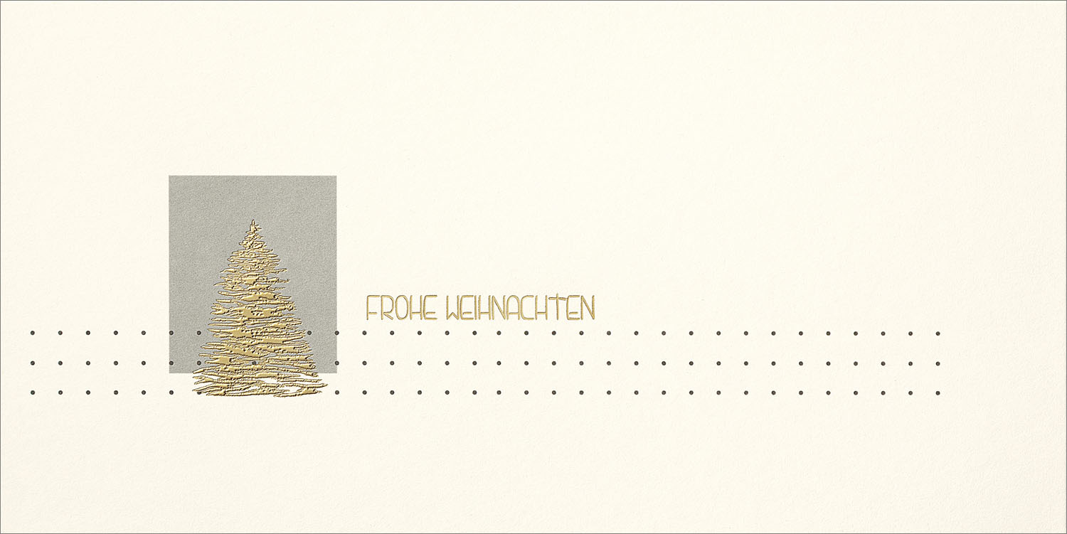 Weihnachtskarte Frohe Weihnachten mit goldenem Weihnachtsbaum