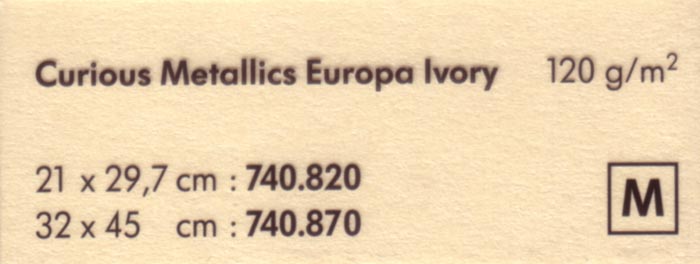 Elfenbeinfarbenes Papier "C. M. Europa Ivory" DIN A4 ex740820