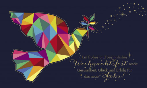 Spendenkarte - Weihnachtskarte mit Friedenstaube und gutem Zweck: World Vision