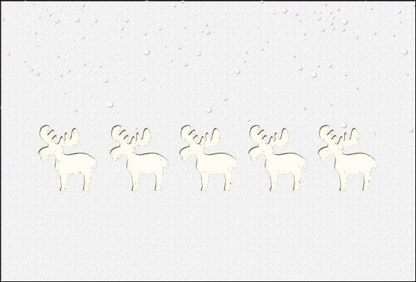 Weihnachtskarte mit Rentieren und naturweißem Einleger