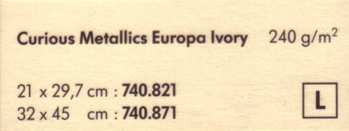 Elfenbeinfarbener Karton "C. M. Europa Ivory" DIN A4 ex740821