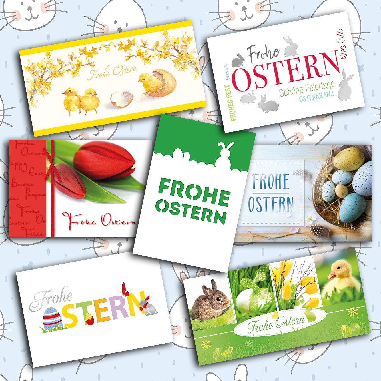 Fröhliche Ostergruß-Karten