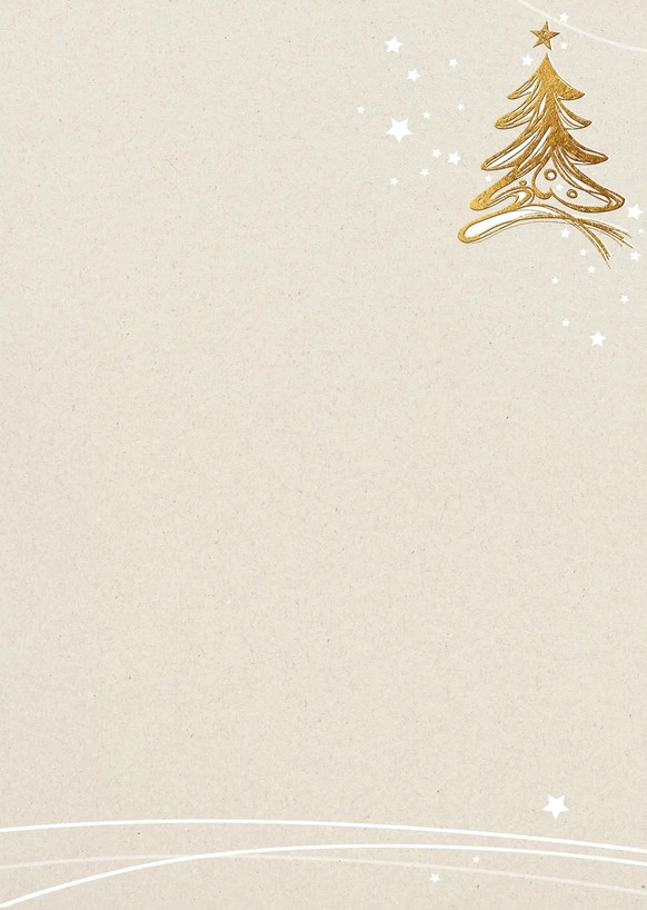 Weihnachtliches Briefpapier DIN A4 "Festliche Eleganz" mit goldenem Weihnachtsbaum