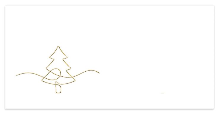 Weihnachts-Briefumschlag ohne Fenster, mit Folienprägung, haftklebend, DIN lang "Baum und Welle" 