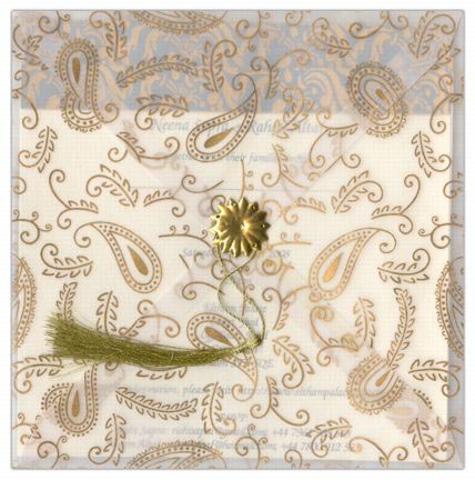 Orientalische Einladungskarte/Hochzeitskarte rd2815 Khatera weiß