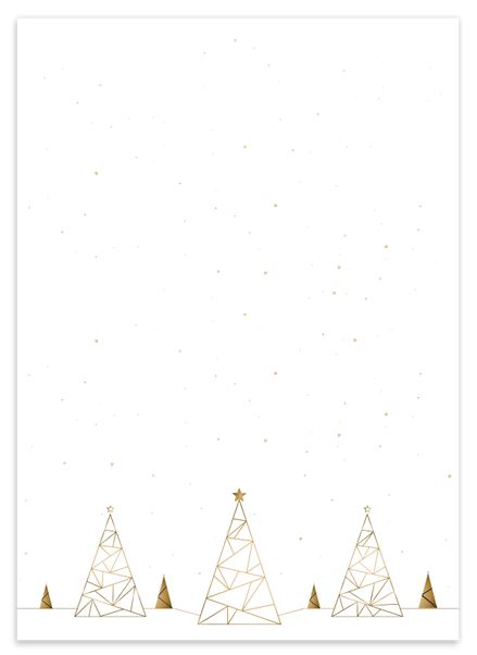 Modernes Weihnachtsbriefpapier mit Weihnachtsbäumen, ohne Gruß, DIN A4