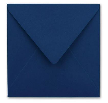 Briefumschlag 15,5 x 15,5 cm dunkelblau, nassklebend, quadratisch ohne Fenster
