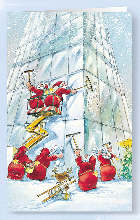 Weihnachtskarte Branchenkarte Fassadenreinigung Gebäudereinigung