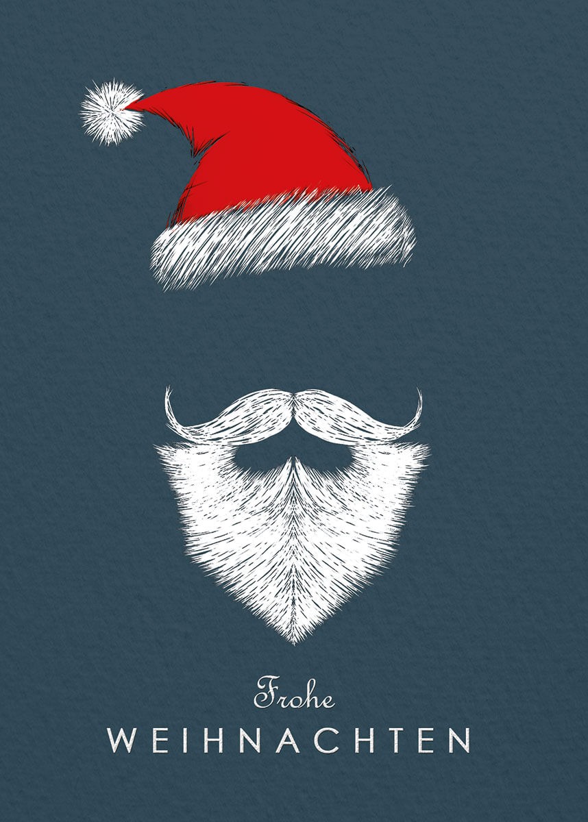 – – Weihnachtskarten Kopf blau Weihnachtskarten mit – – Weihnachtskarte des Weihnachtsmannes in Lustige Lustige \