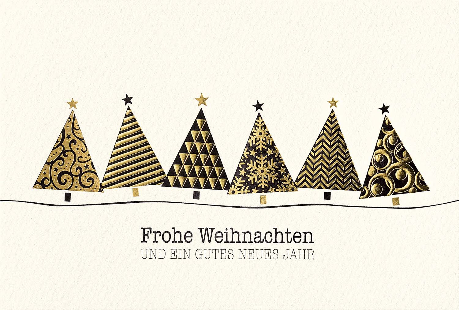 Weihnachtskarte Mit Modernen Weihnachtsbaumen In Schwaz Gold Weihnachten Weihnachtskarten Moderne Weihnachtskarten Alle Karten De