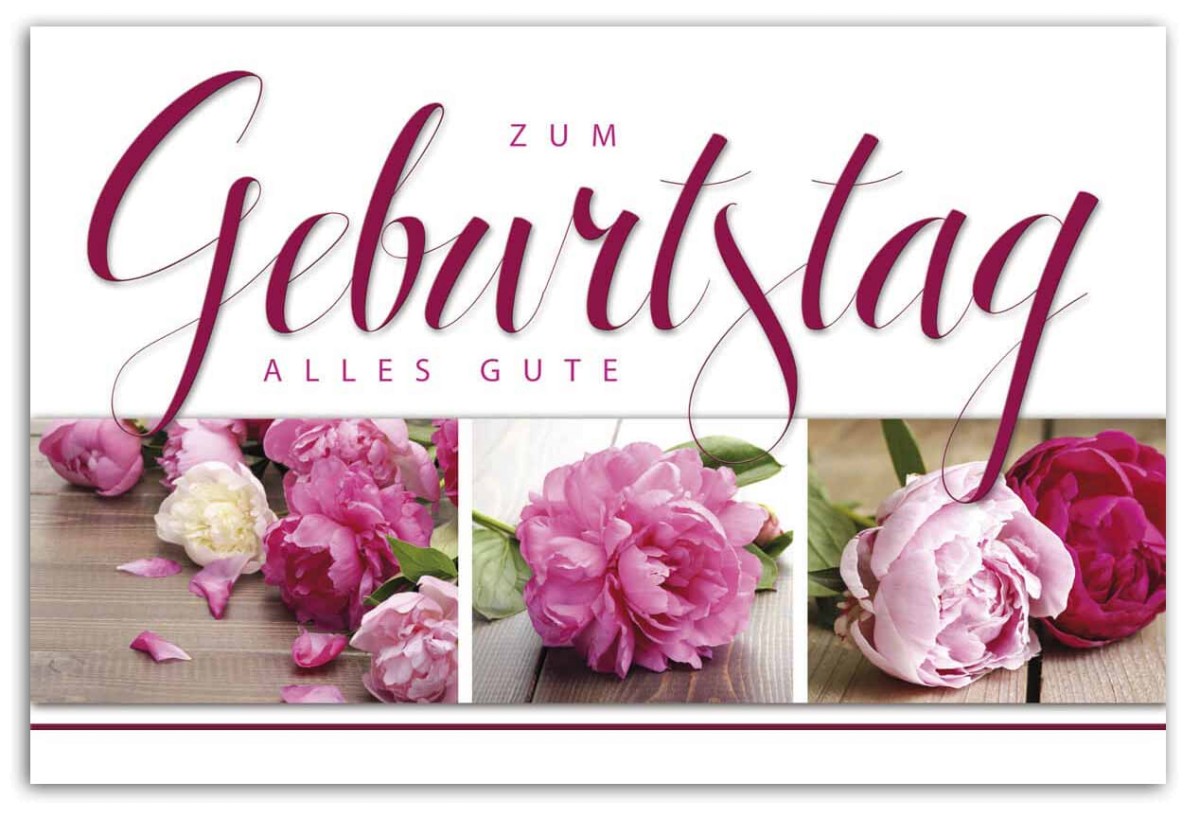 Florale Geburtstags-Glückwunschkarte "Rosenblüten" mit Geburtstagsgruß